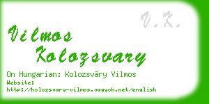 vilmos kolozsvary business card